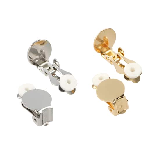 Mixed Stainless Steel Clip-On Earrings, 8ct. by Creatology&#x2122;